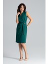 Elegancka sukienka midi bez rękawów - zielona