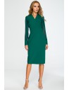 Ołówkowa sukienka z szyfonowymi rękawami - zielona OUTLET