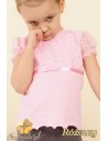 Śliczna dziecięca bluzka z bufkami - różowa