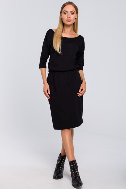 CM4850 Sukienka z kieszenią - czarna
