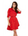 Nowoczesna sukienka o militarnym wyglądzie - czerwona