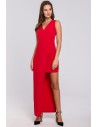 Długa asymetryczna sukienka - czerwona