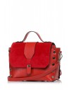 Mała zapinana torebka z paskiem - czerwona
