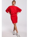 Sukienka mini z lampasem do regulacji tyłu - czerwona