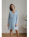 Luźna zwiewna szyfonowa sukienka - niebieska
