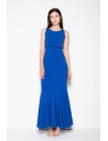 Prosta sukienka maxi z poszerzanym dołem - niebieska