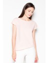 Asymetryczna bluzka o luźnym kroju - różowa