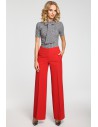 Damskie spodnie z szerokimi nogawkami - czerwone