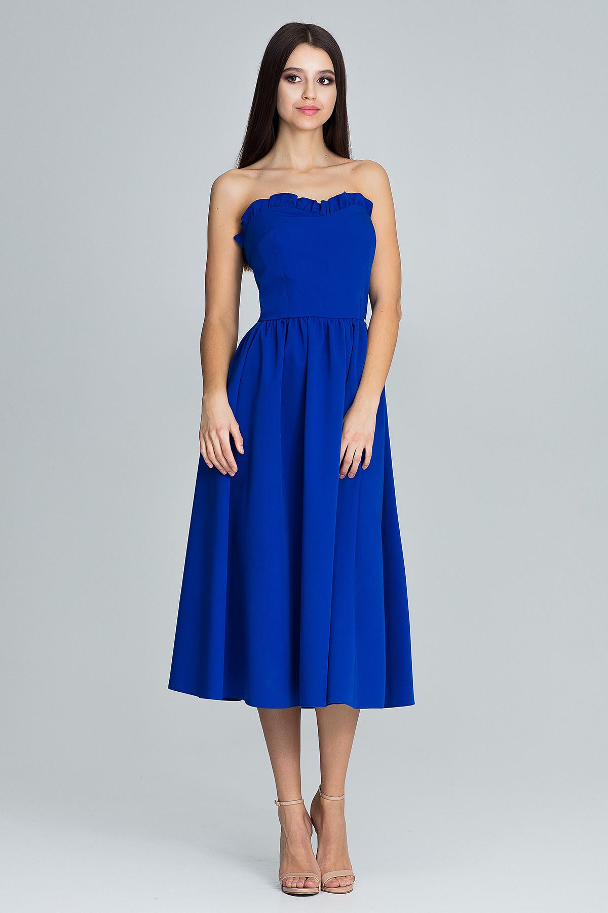Niebieska Elegancka Sukienka