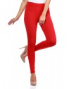 Włoskie klasyczne getry legginsy z kieszeniami - czerwone