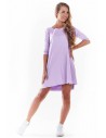 Zwiewna sukienka mini - fioletowa