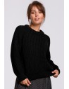 Sweter z dekoltem pod szyję - czarny