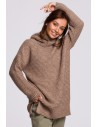 Sweter oversize z golfem - cappuccino