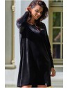 Luźna prosta sukienka mini - czarna