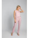 Spodnie do spania z wąskimi nogawkami - różowe