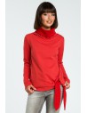 Stylowa bluza z wiązaniem - czerwona
