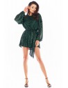 Sukienka mini w cekiny - zielona