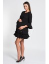 Sukienka ciążowa z falbanką - czarna