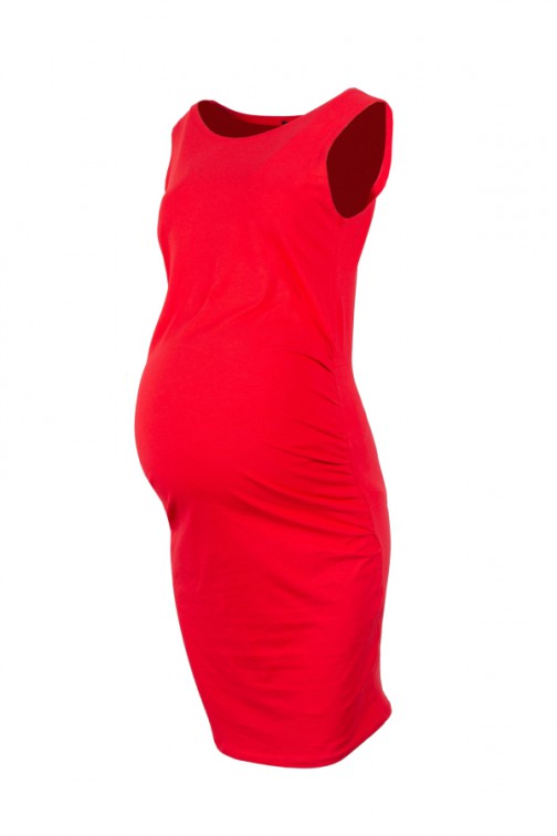 CM5775 Sukienka ciążowa na ramiączkach - czerwona