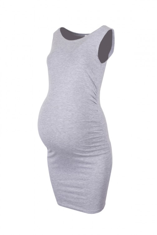 CM5775 Sukienka ciążowa na ramiączkach - szary melanż