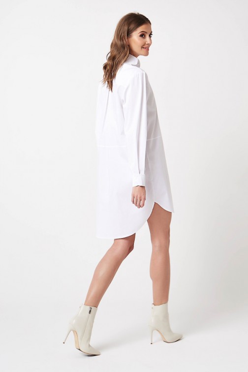 CM5783 Ciążowa sukienka koszulowa - biała
