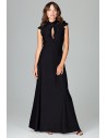 Rozkloszowana sukienka maxi - czarna
