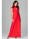 Rozkloszowana sukienka maxi - czerwona