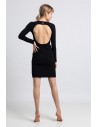 Sukienka mini z wycięciem na plecach - czarna