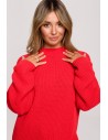 Sweter z półgolfem - czerwony