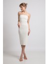 Sukienka na cienkich ramiączkach - biała OUTLET