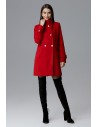 Dwurzędowy płaszcz z kieszeniami - czerwony
