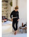 Spodnie typu joggers z logowaną gumą - czarne