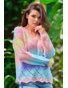 Kolorowy sweter z dekoltem V