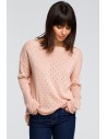Sweter z oczkami - brzoskwiniowy