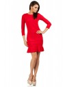 Elegancka sukienka mini z falbanką - czerwona