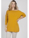 Szeroka bluza dzianinowa - żółta