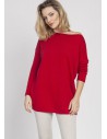 Szeroka bluza dzianinowa - czerwona